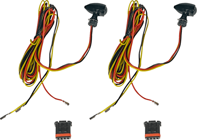 CUSTOM DYNAMICS 2020-2193 Micro Bullet Turn Signals - LED - Amber/Red- Black