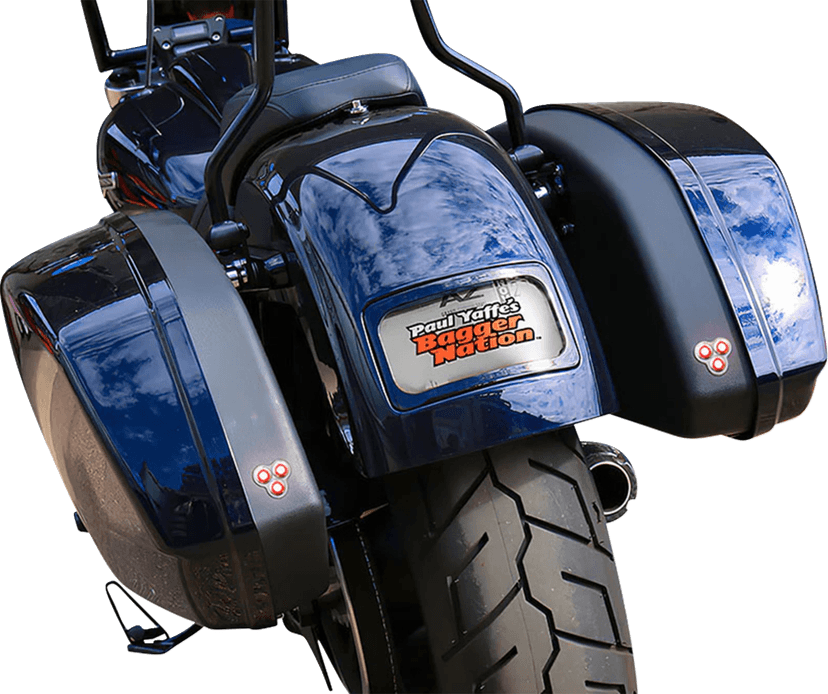 PAUL YAFFE BAGGER NATION 20202417 Tri-Pod Taillight - Lightning Bolts - Triangle - Black — image 2 of 2