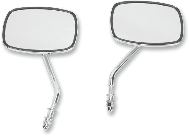 EMGO 2021706 Mirrors - Side View - Plain Face/Rectangle - Short Stem - Left/Right - Screw-In - Pair