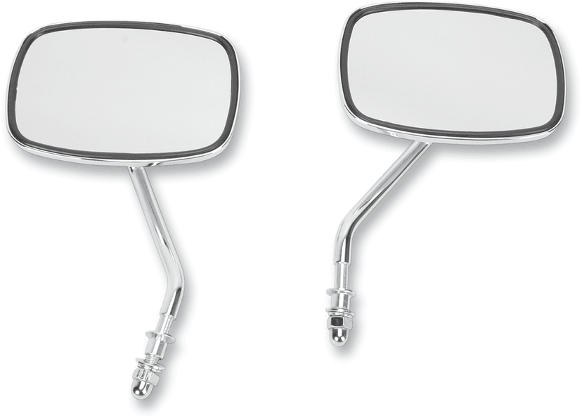 EMGO 2021706 Mirrors - Side View - Plain Face/Rectangle - Short Stem - Left/Right - Screw-In - Pair