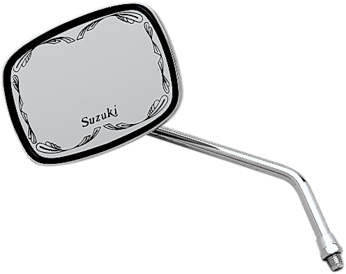 EMGO 2021760 Mirror - Die-Cast - Suzuki Scrolled - Side View - Rectangle - M10 x 1.25 - Chrome - Left/Right
