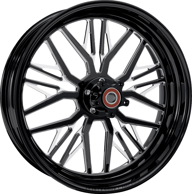 PERFORMANCE MACHINE (PM) 0202-2235 Wheel - Nivis - Rear - Single Disc/without ABS - Black/Contrast Cut Platinum - 18x5.5