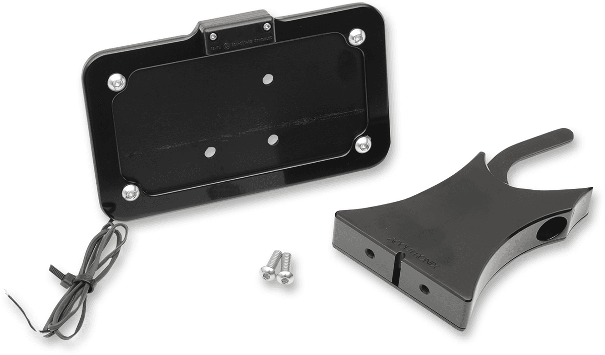 ACCUTRONIX 2030-0814 Side Mount License Plate - Black