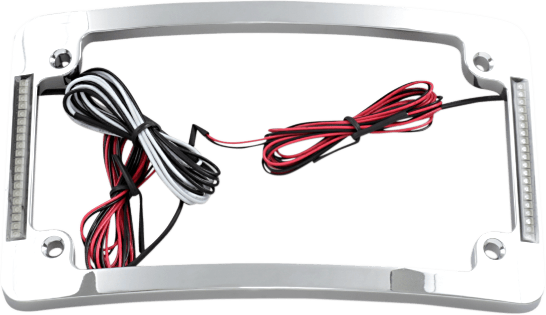 CUSTOM DYNAMICS 2030-0843 Tri-Radius License Plate Frame with Flushmount LEDs - Chrome