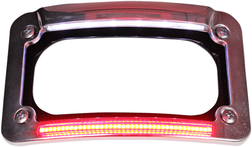 CUSTOM DYNAMICS 2030-1434 Dual-LED License Place Frame - Indian - Chrome