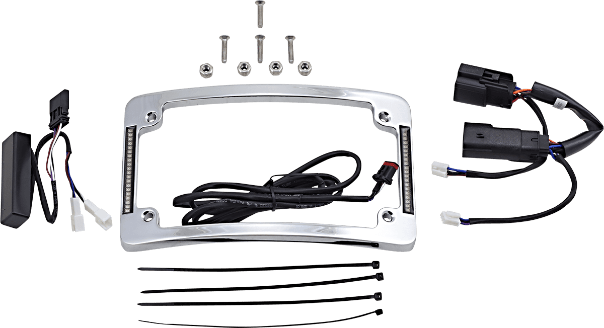 CUSTOM DYNAMICS 2030-1486 Curved License Plate Frame - Chrome