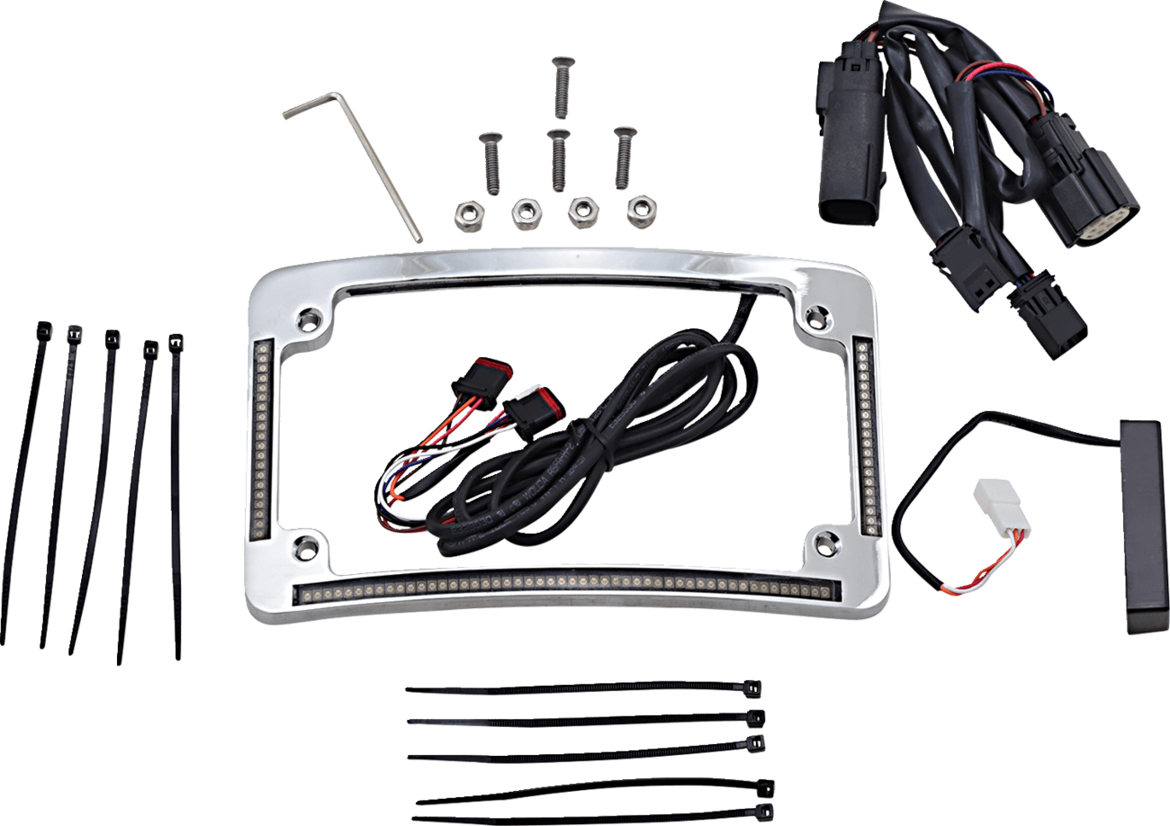 CUSTOM DYNAMICS 2030-1494 Radius License Plate Frame - Chrome