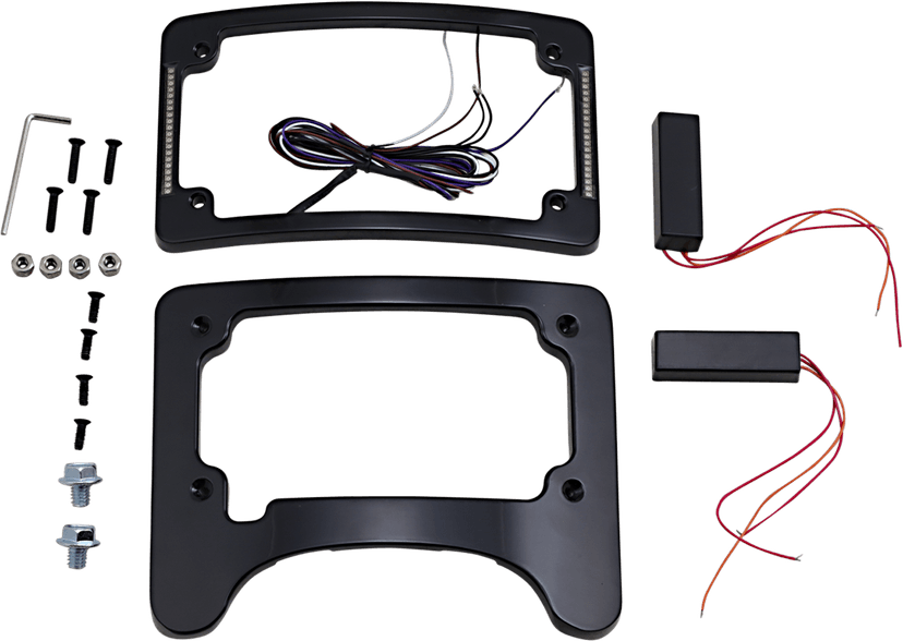 CUSTOM DYNAMICS 2030-1497 Turn Signal Eliminator/Illuminated Tri-Frame - Gloss Black — image 1 of 2