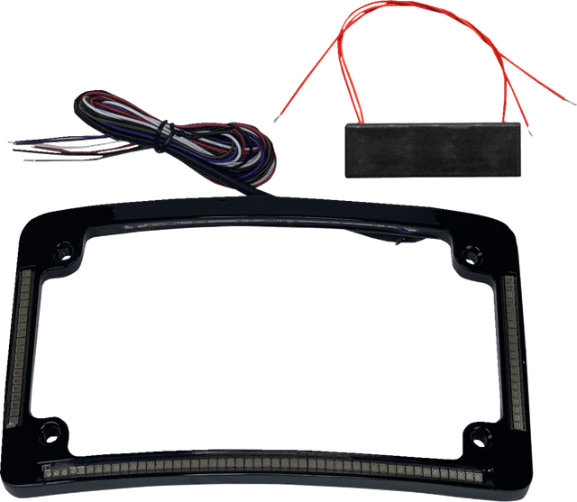 CUSTOM DYNAMICS 2030-2288 License Plate Frame - Red/White LED - Gloss Black — image 2 of 2