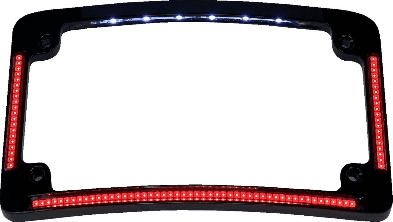CUSTOM DYNAMICS 2030-2288 License Plate Frame - Red/White LED - Gloss Black