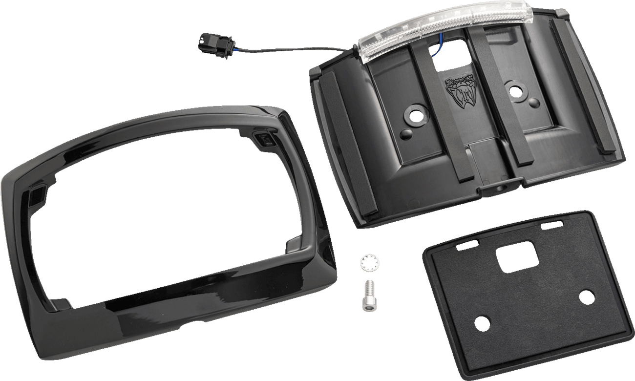 CIRO 2030-2420 License Plate Frame - LED - Curved - Black