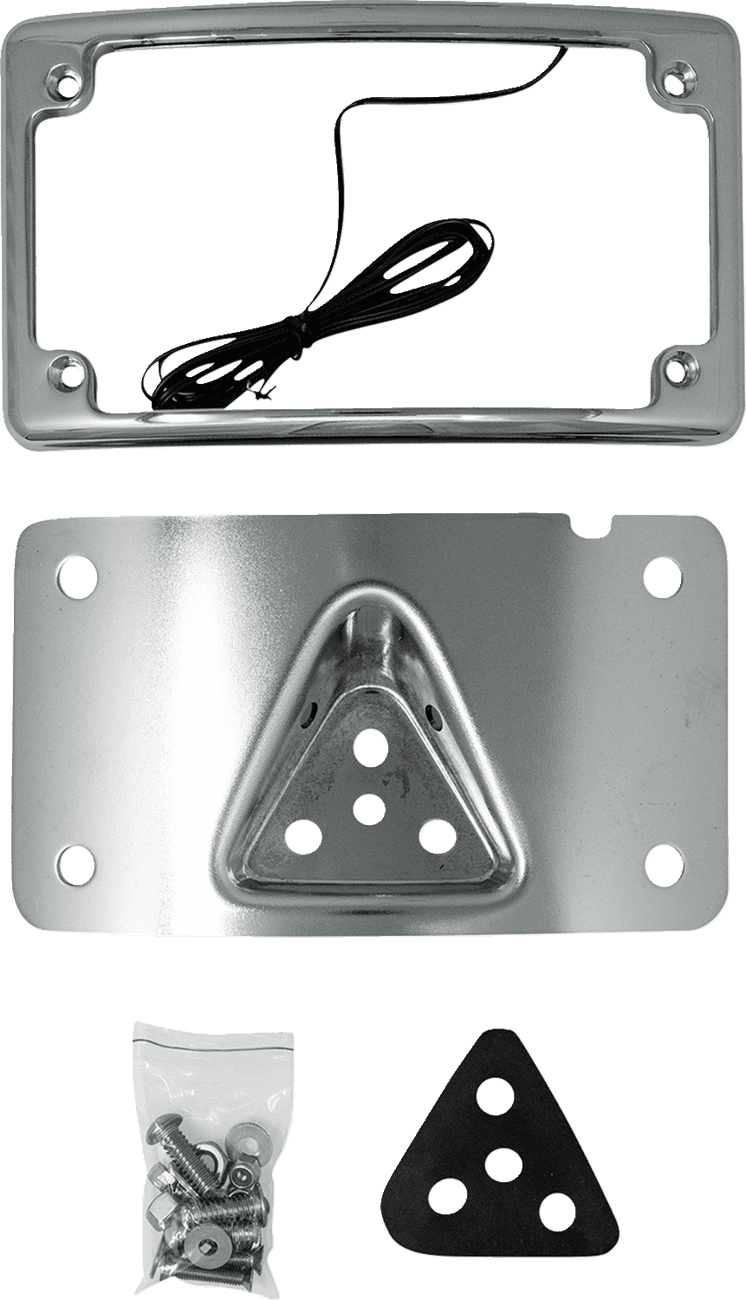 KODLIN USA 2030-2465 3-Hole License Plate Mount - Curved - Chrome