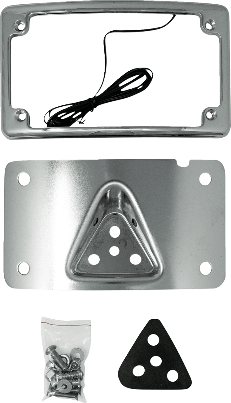 KODLIN USA 2030-2465 3-Hole License Plate Mount - Curved - Chrome