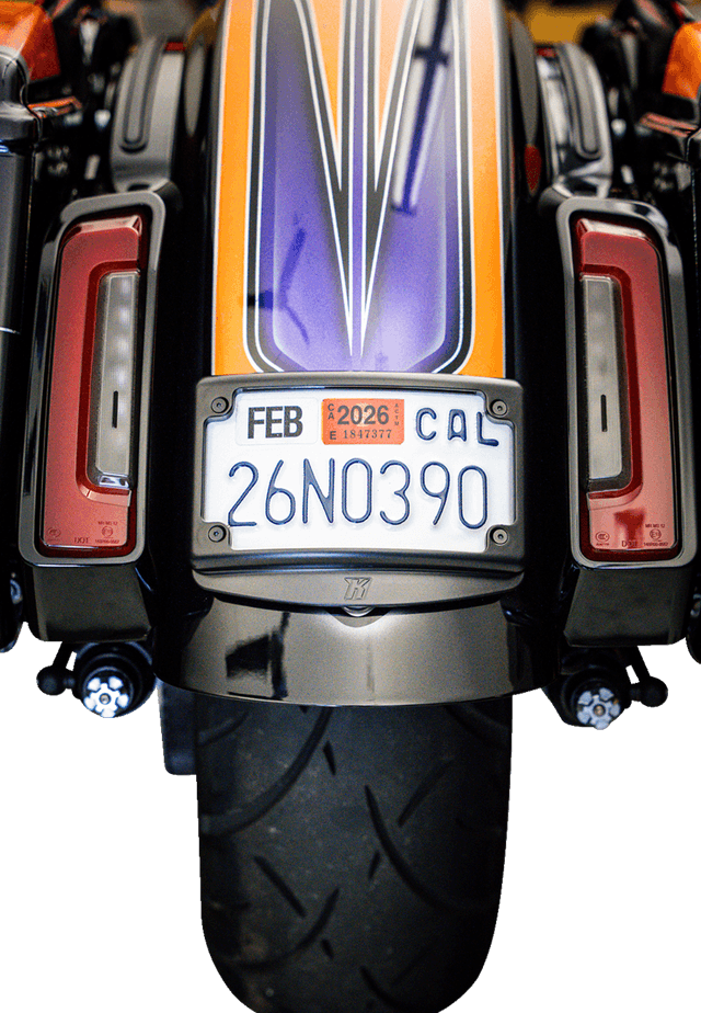 KODLIN USA 2030-2466 License Plate Kit with Tag Light - Curved - Black — image 3 of 5