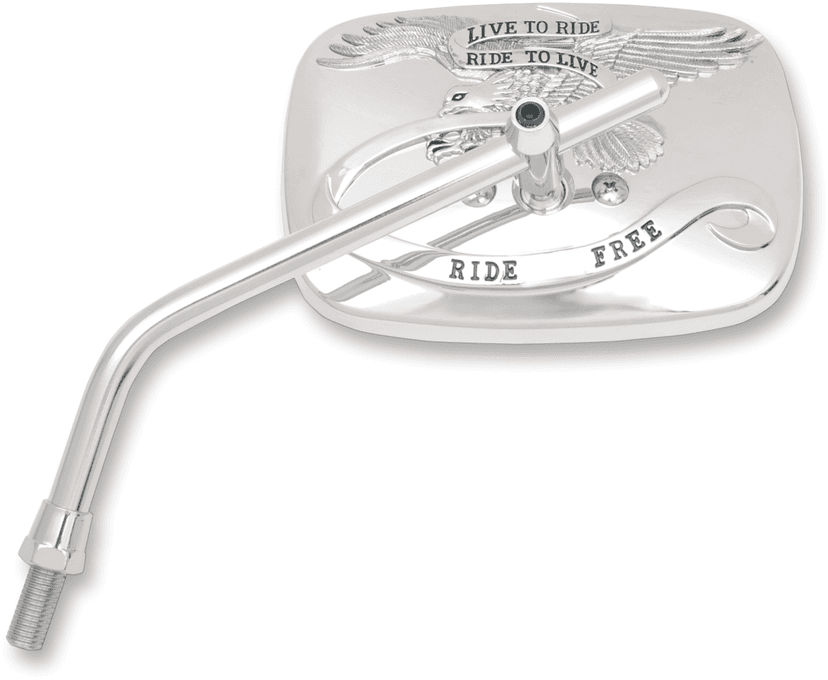 EMGO 2031755 Mirror - "Ride Free" - Side View - Rectangle - M10 x 1.25 - Chrome - Left