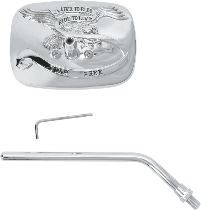 EMGO 2031756 Mirror - "Ride Free" - Side View - Rectangle - M10 x 1.25 (Left Hand) - Chrome - Right — image 1 of 2