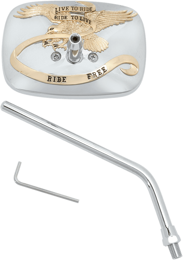 EMGO 2031758 Mirror - "Ride Free" - Side View - Rectangle - M10 x 1.25 - Gold/Chrome - Left — image 1 of 2