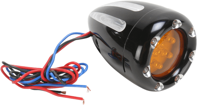 ARLEN NESS 2040-0838 Turn Signals - LED - Deep Cut - Black/Amber - White Ring