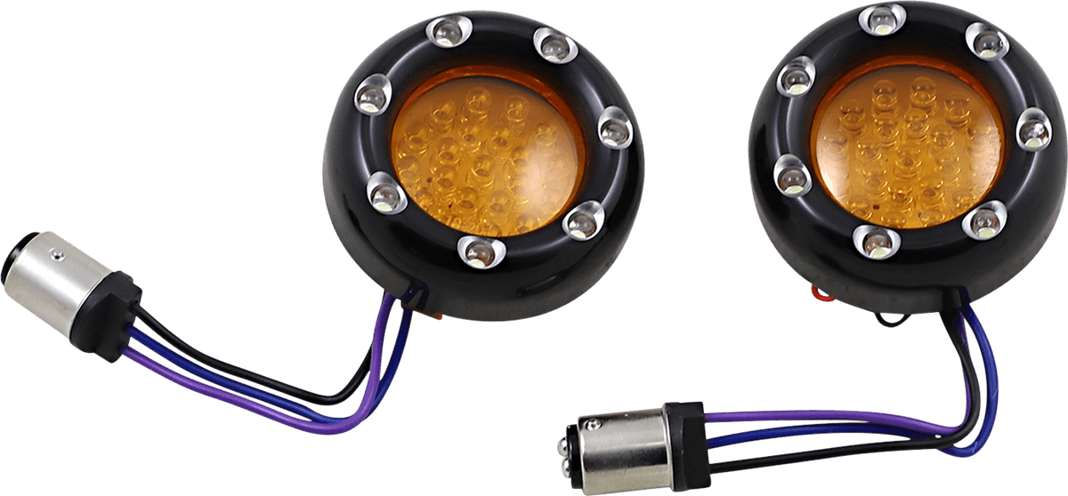 ARLEN NESS 2040-0848 LED Light Kit for Factory Turn Signal Housing - Amber/White - Black