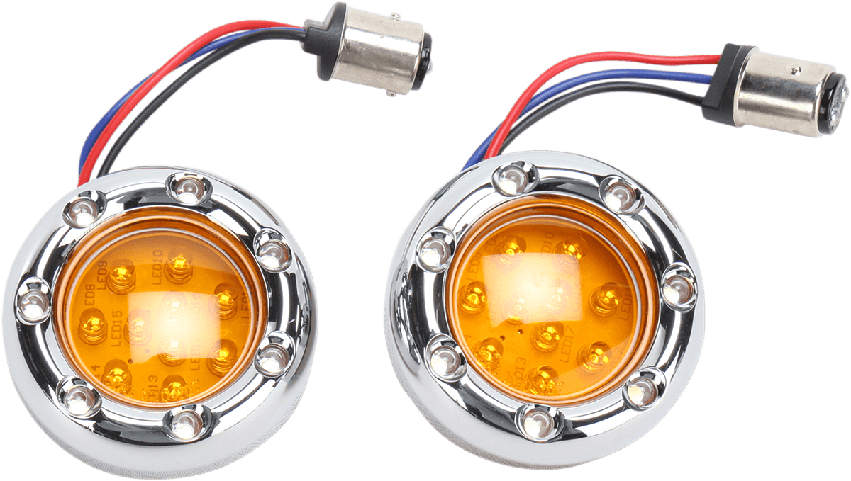 ARLEN NESS 2040-0850 LED Light Kit for Factory Turn Signal Housing - Amber/White - Chrome