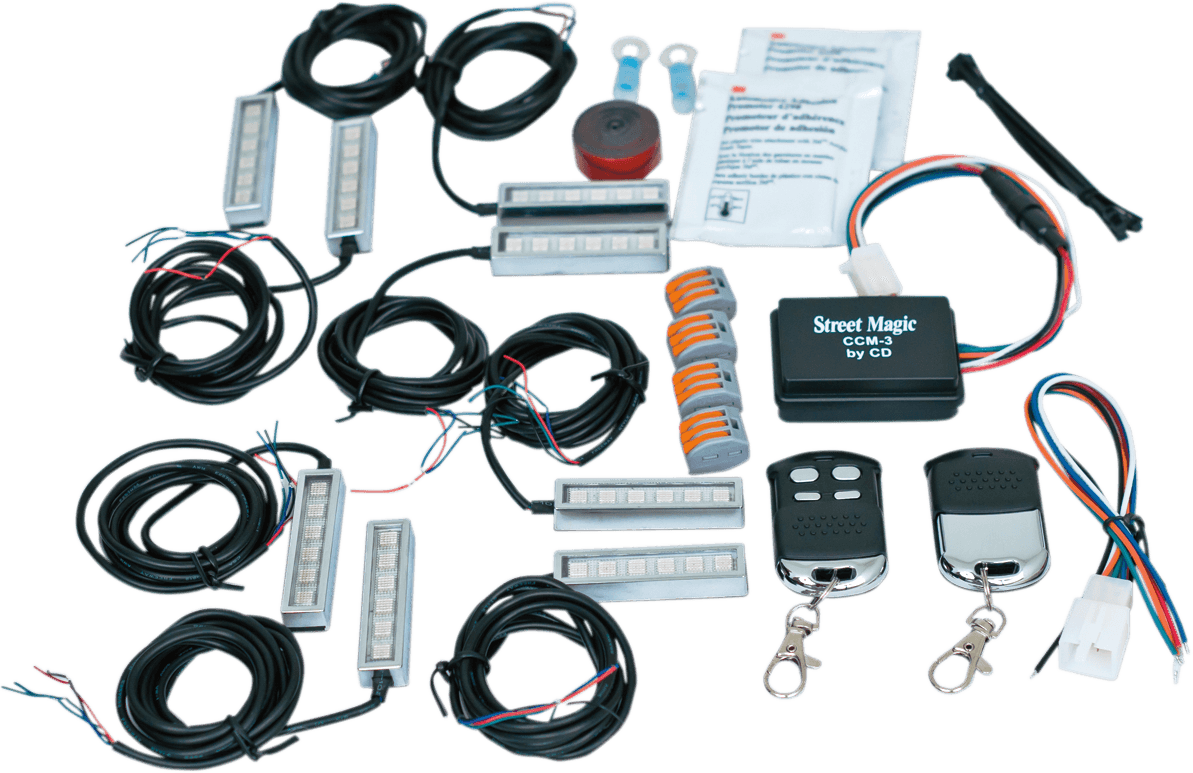 CUSTOM DYNAMICS 2040-0961 Accent Light Super Kit - Color-Changing - Magical Wizard™ - 8 LED Pods - Standard Remote