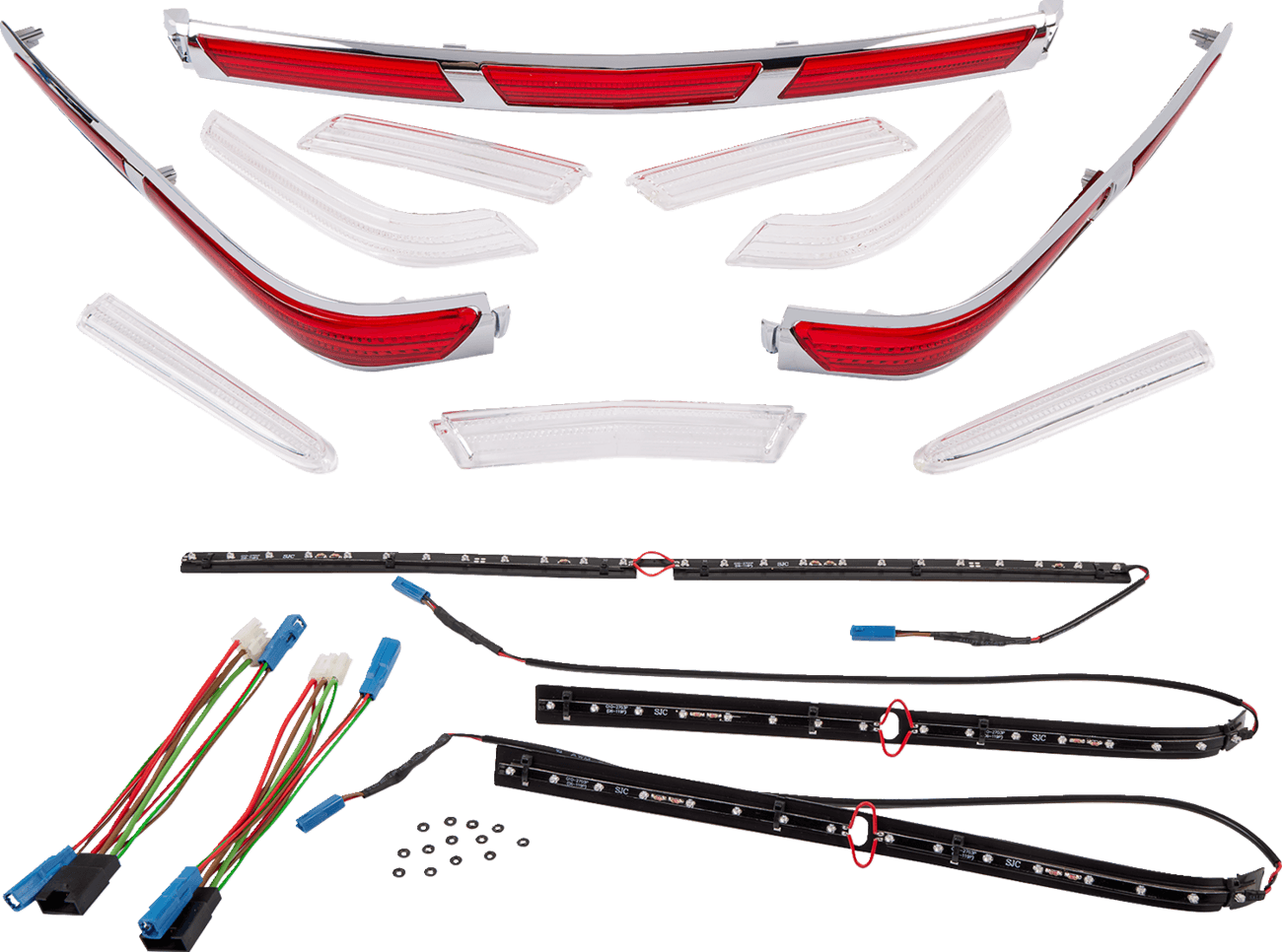SHOW CHROME 2040-1244 Trunk LED Molding Inserts - '01-'10 GL1800 Gold Wing
