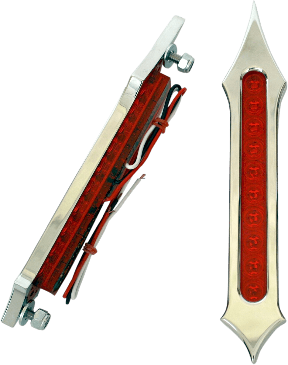 ACCUTRONIX 2040-1543 Bag Light - Tribal Slotted - Red Lens - Chrome