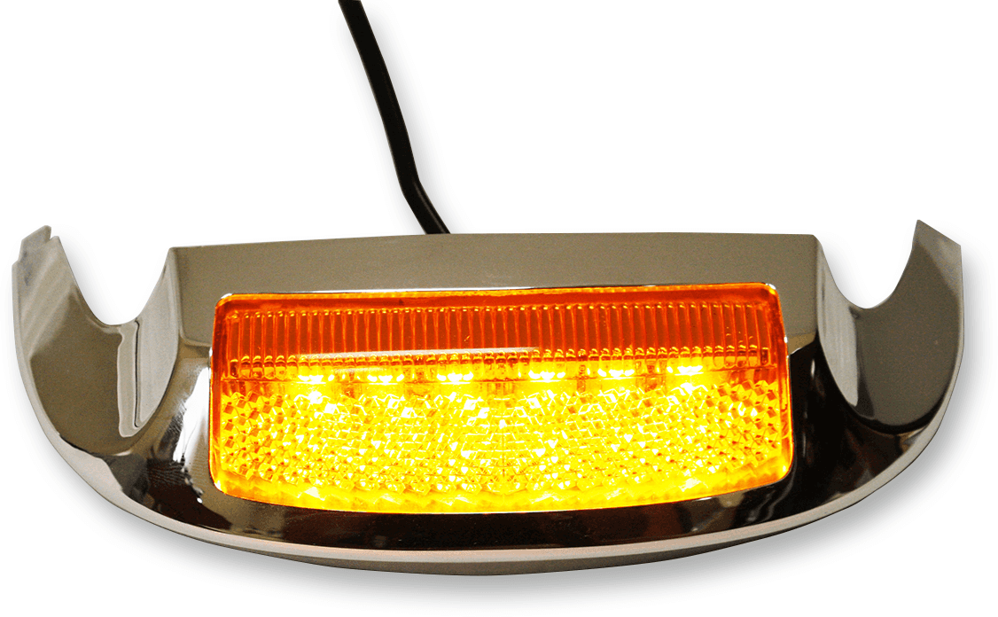 CUSTOM DYNAMICS 2040-1560 Led Front Fender Tip - Amber LED/Amber Lens - Chrome