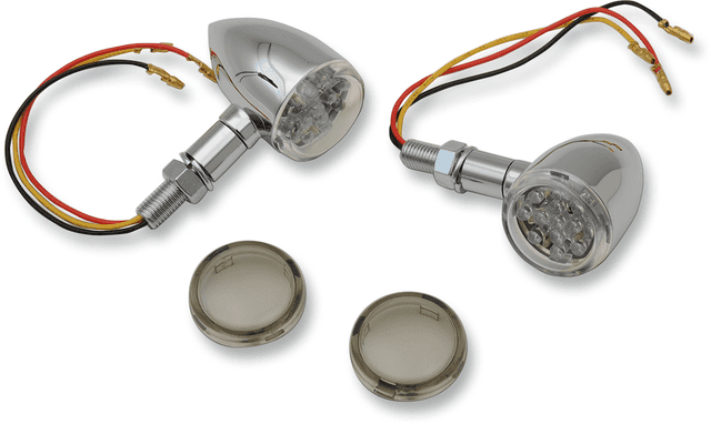 DRAG SPECIALTIES 2040-1957 LED Marker Lights - Chrome/Amber - Smoke Lens