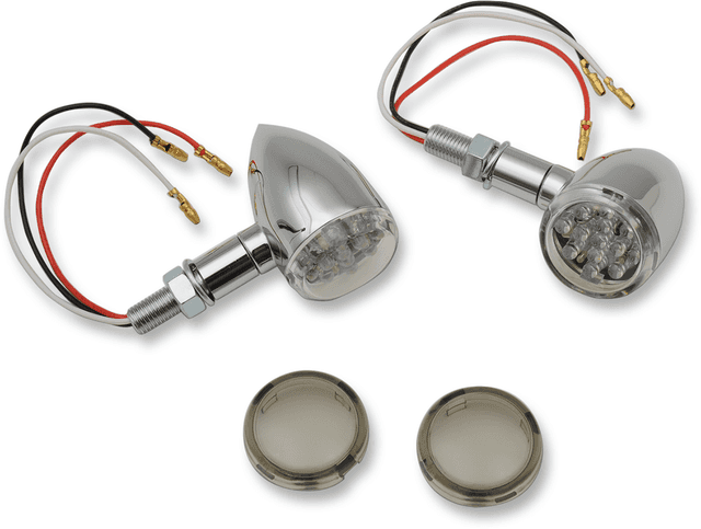 DRAG SPECIALTIES 2040-1958 LED Marker Lights - Chrome/Red - Smoke Lens