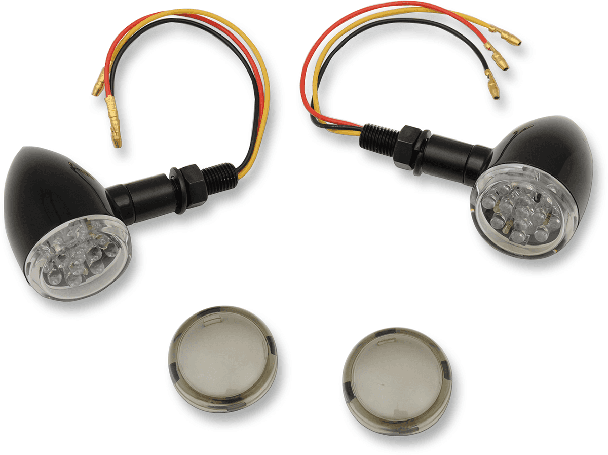 DRAG SPECIALTIES 2040-1960 LED Marker Lights - Black/Amber - Smoke Lens