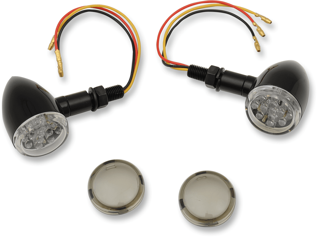 DRAG SPECIALTIES 2040-1960 LED Marker Lights - Black/Amber - Smoke Lens