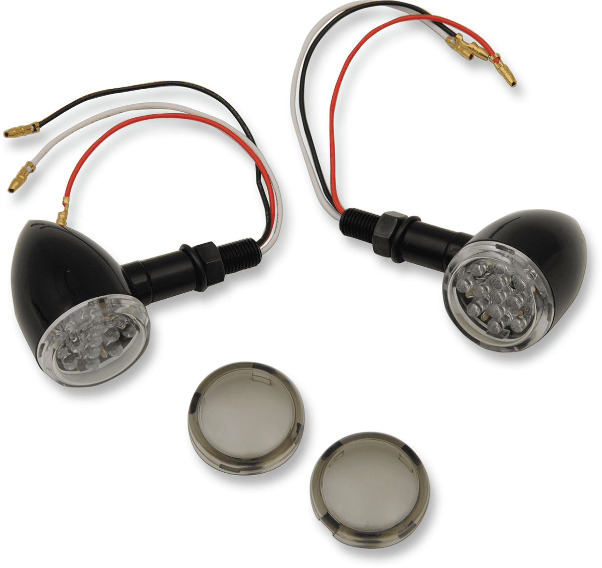 DRAG SPECIALTIES 2040-1961 LED Marker Lights - Black/Red - Smoke Lens