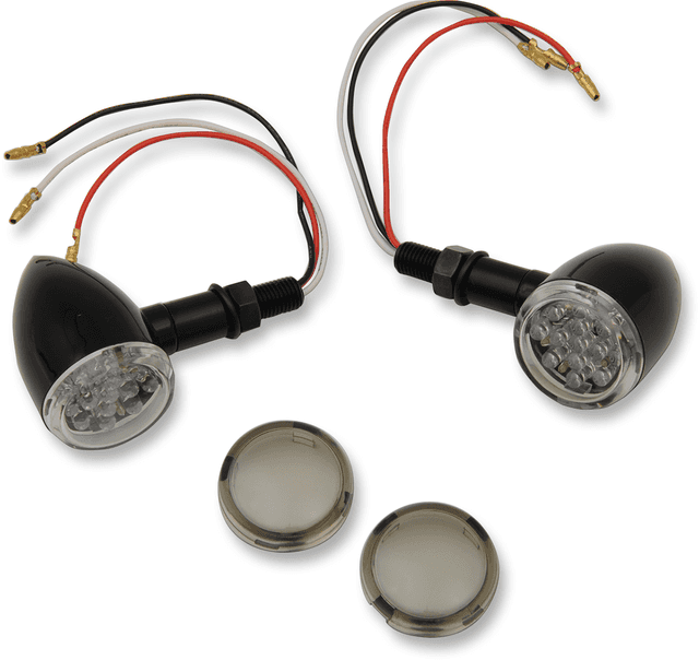 DRAG SPECIALTIES 2040-1961 LED Marker Lights - Black/Red - Smoke Lens