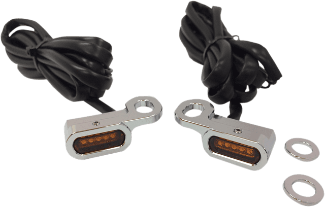 DRAG SPECIALTIES 2040-2128 LED Handlebar Marker Lights - Hydraulic Clutch - Chrome/Amber