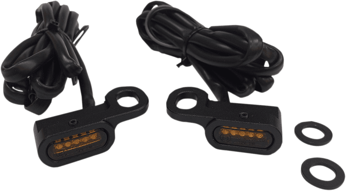 DRAG SPECIALTIES 2040-2130 LED Handlebar Marker Lights - Hydraulic Clutch - Black/Amber