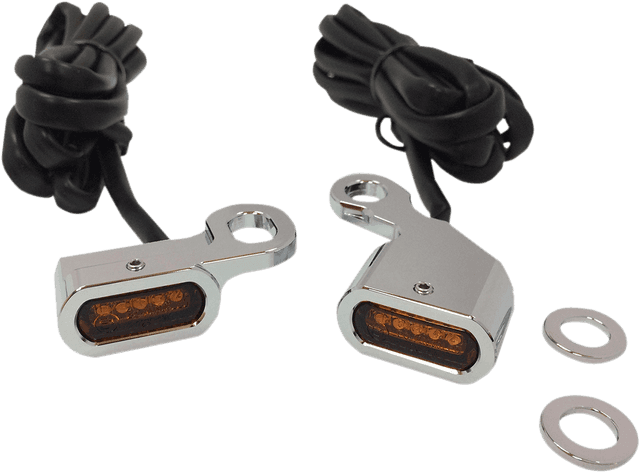 DRAG SPECIALTIES 2040-2132 LED Handlebar Marker Lights - Chrome/Amber