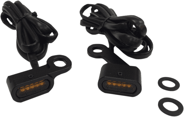 DRAG SPECIALTIES 2040-2138 LED Handlebar Marker Lights - XL - Black/Amber