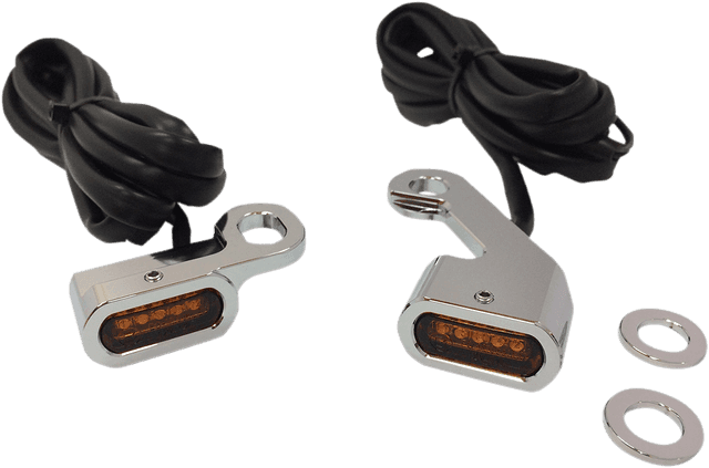 DRAG SPECIALTIES 2040-2140 LED Handlebar Marker Lights - Chrome/Amber