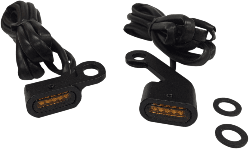 DRAG SPECIALTIES 2040-2142 LED Handlebar Marker Lights - Black/Amber