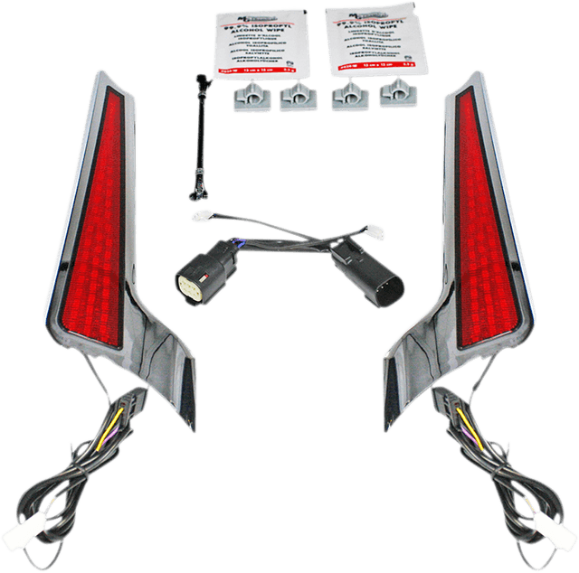 CUSTOM DYNAMICS 2040-2518 Fascia LED Light Panels - Chrome/Red