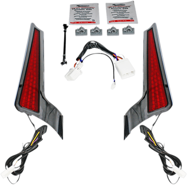 CUSTOM DYNAMICS 2040-2522 Fascia LED Light Panels - Chrome/Red