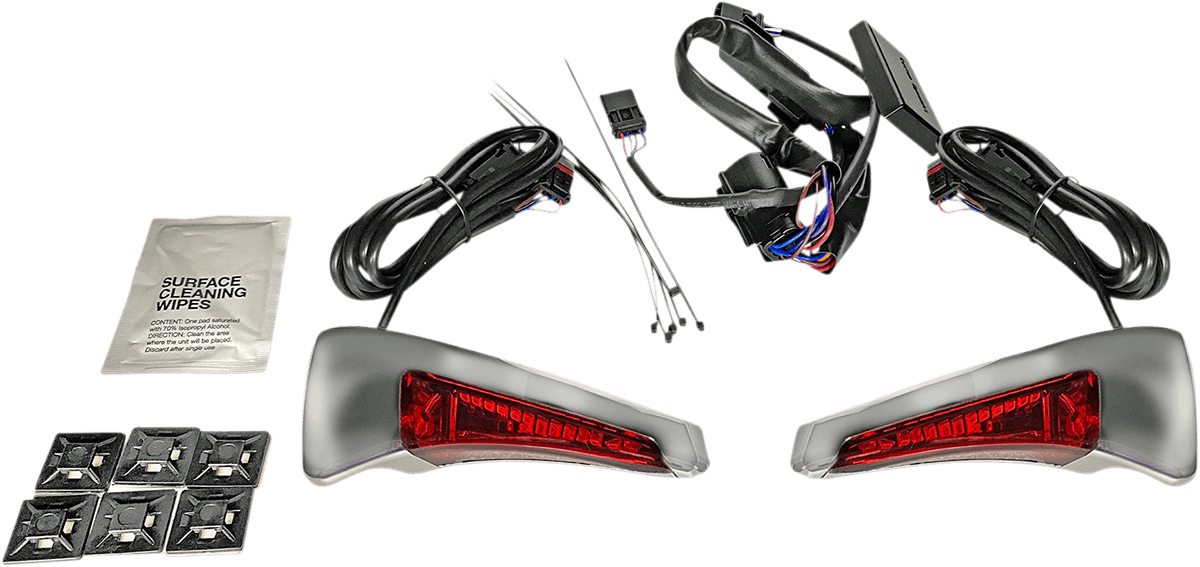 CUSTOM DYNAMICS 2040-2542 Sequential Tour Pak Seat Back Rest LED Lights - Chrome/Red - FLH