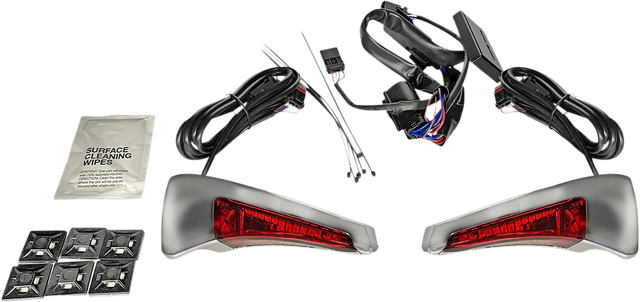 CUSTOM DYNAMICS 2040-2542 Sequential Tour Pak Seat Back Rest LED Lights - Chrome/Red - FLH — image 1 of 2