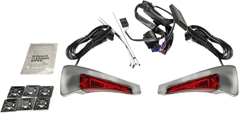 CUSTOM DYNAMICS 2040-2542 Sequential Tour Pak Seat Back Rest LED Lights - Chrome/Red - FLH — image 1 of 2