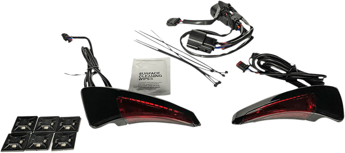 CUSTOM DYNAMICS 2040-2544 Sequential Tour Pak Seat Back Rest LED Lights - Black/Red - CVO