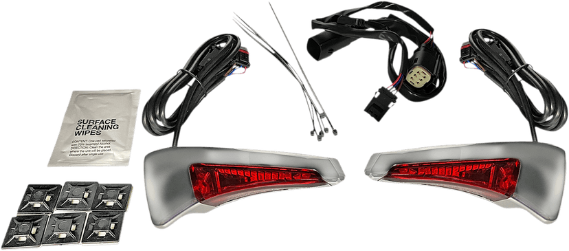 CUSTOM DYNAMICS 2040-2546 Sequential Tour Pak Seat Back Rest LED Lights - Chrome/Red - CVO