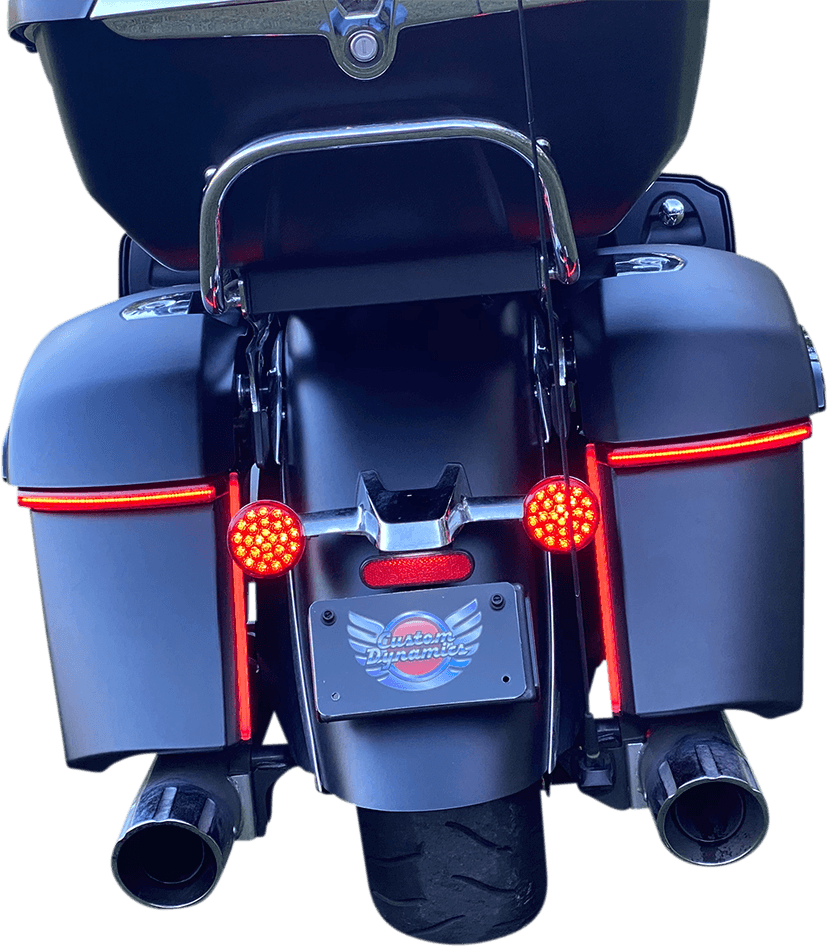 CUSTOM DYNAMICS 2040-2693 Saddle Bag Lights - Red Lens - Indian — image 2 of 2