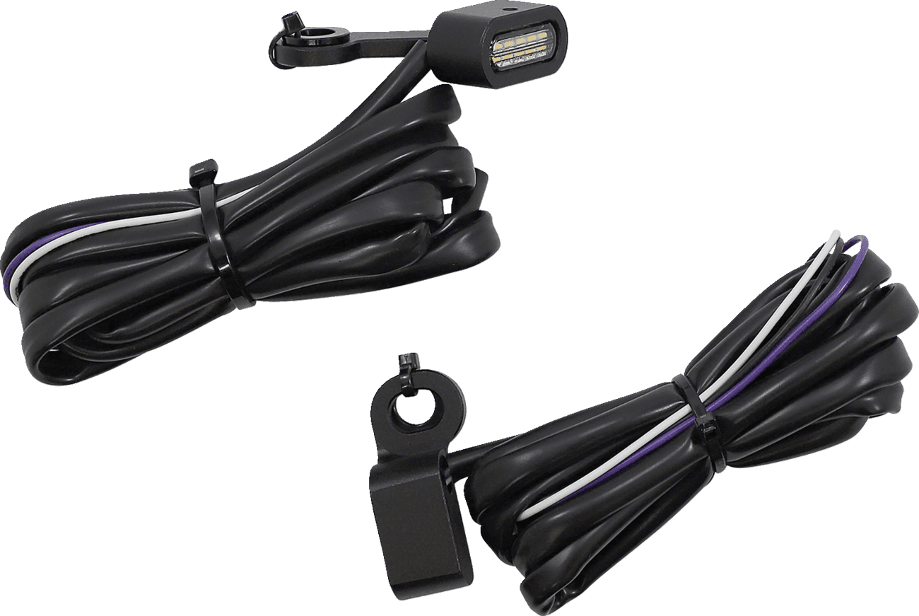 DRAG SPECIALTIES 2040-2788 Marker Lights - White/Amber - Black