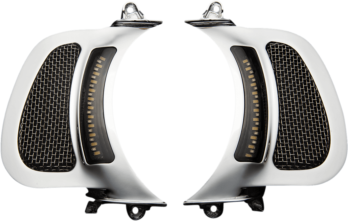 CUSTOM DYNAMICS 2040-2814 LED Vent Insert - Amber/White - Chrome w/ Stainless Mesh